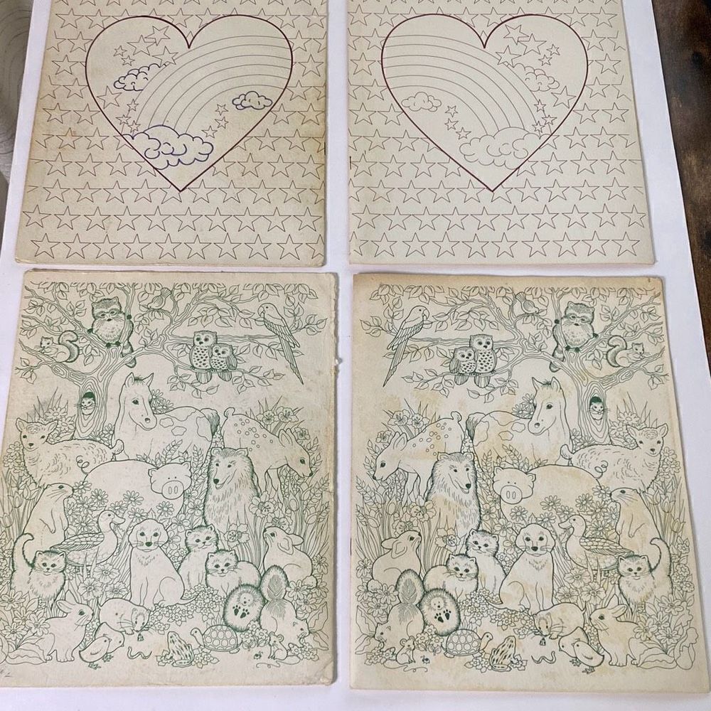 Lot 4 1980s Duo Tang Scribbler portfolio folders 57460 UNUSED